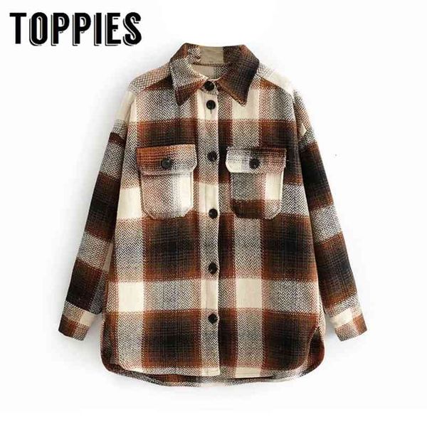 women plaid shirt jacket winter woolen coat single breasted oversize lapel 210421, White
women plaid shirt jacket winter woolen coat single breasted oversize lapel 210421, White