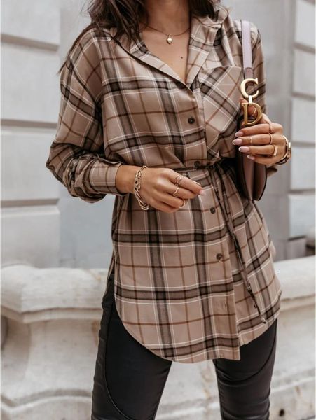 women's t-shirt spring and autumn european american street fashion plaid mid-length long-sleeved shirt woman, White
women's t-shirt spring and autumn european american street fashion plaid mid-length long-sleeved shirt woman, White