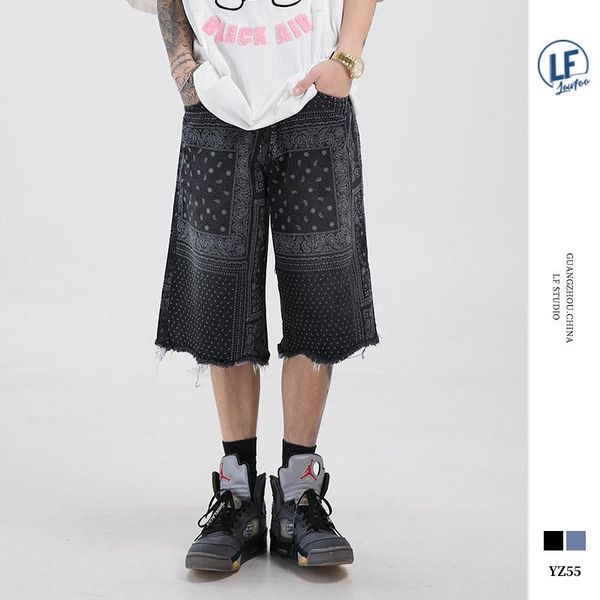 lawfoo 2021 nian spring and summer style origional national trends men's wear retro washing water paisley jeans shorts pants, Black
lawfoo 2021 nian spring and summer style origional national trends men's wear retro washing water paisley jeans shorts pants, Black