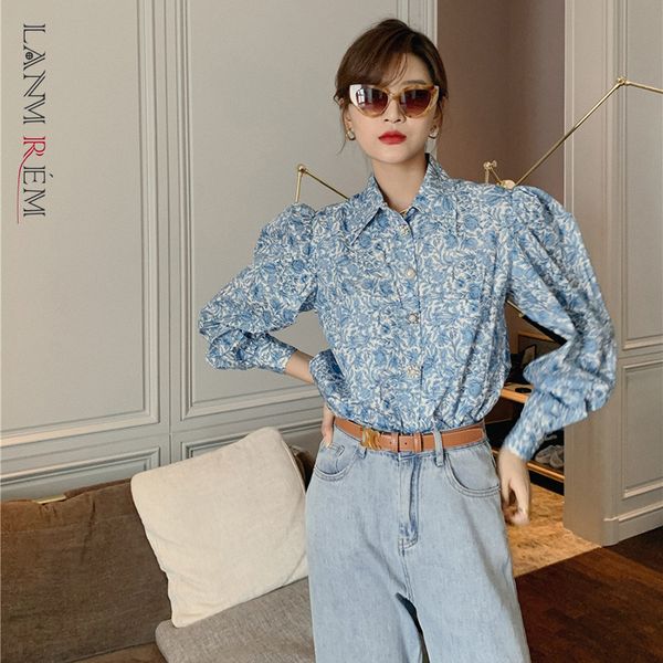 women blue printing blouse arrivals lapel long sleeve loose fit shirt fashion spring summer 2e1649 210507, White
women blue printing blouse arrivals lapel long sleeve loose fit shirt fashion spring summer 2e1649 210507, White