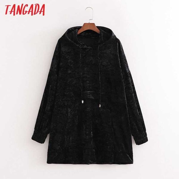 tangada women oversize black velvet hoodie sweatshirts fashion ladies pullovers pocket hooded jacket 1d212 210609
tangada women oversize black velvet hoodie sweatshirts fashion ladies pullovers pocket hooded jacket 1d212 210609
