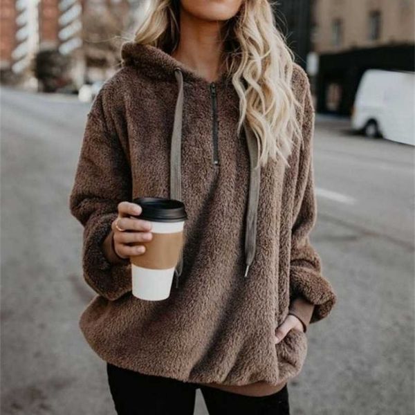 women's polerones fleece hoodies long sleeve hooded pullover sweatshirt autumn winter warm zipper pocket coat female sweatshirt 211206, Black
women's polerones fleece hoodies long sleeve hooded pullover sweatshirt autumn winter warm zipper pocket coat female sweatshirt 211206, Black