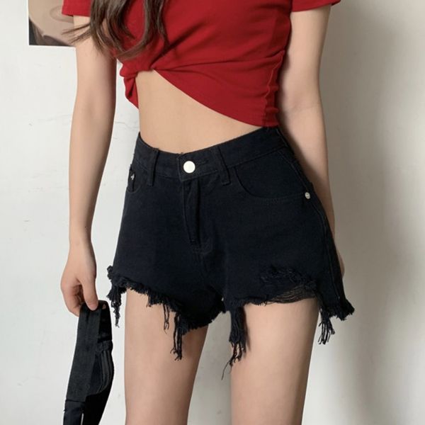 women's denim shorts spring 2021 new high waist thin versatile wear a-line wide leg pants trend, White;black
women's denim shorts spring 2021 new high waist thin versatile wear a-line wide leg pants trend, White;black
