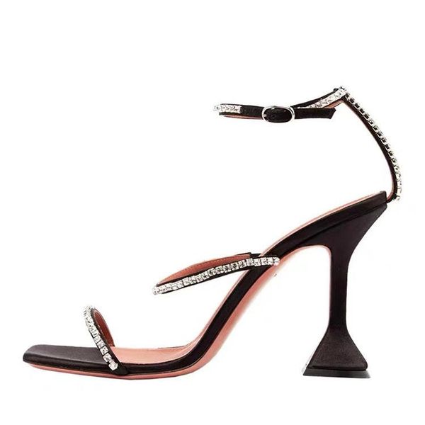 sandals high heeled women's 2021 square head wine cup with buckle fashion shoes, Black
sandals high heeled women's 2021 square head wine cup with buckle fashion shoes, Black