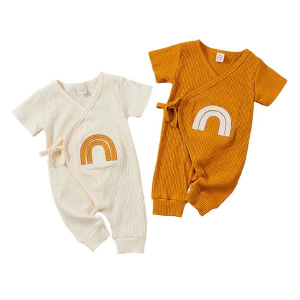 jumpsuits 0-24m infant baby boy girl summer rompers rainbow print ribbed lacing cross v-neck short sleeves, Blue
jumpsuits 0-24m infant baby boy girl summer rompers rainbow print ribbed lacing cross v-neck short sleeves, Blue