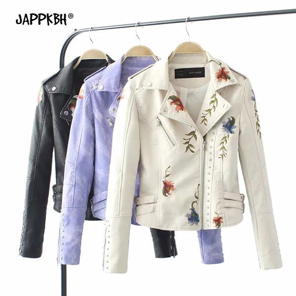 women's leather & faux pu jacket 2021 spring autumn casual embroidery floral short coat female vintage long sleeve clothes, Black
women's leather & faux pu jacket 2021 spring autumn casual embroidery floral short coat female vintage long sleeve clothes, Black