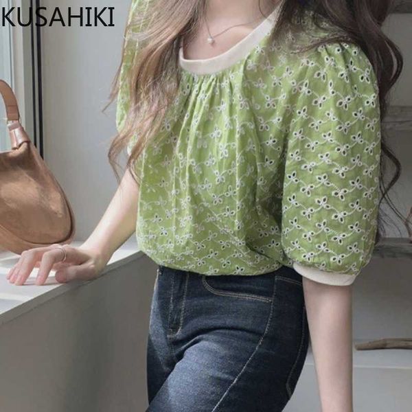 kusahiki chic hook hollow-out embroidery womens causal hit color puff sleeve o-neck blouse summer blusas shirt 6j444 210602, White
kusahiki chic hook hollow-out embroidery womens causal hit color puff sleeve o-neck blouse summer blusas shirt 6j444 210602, White