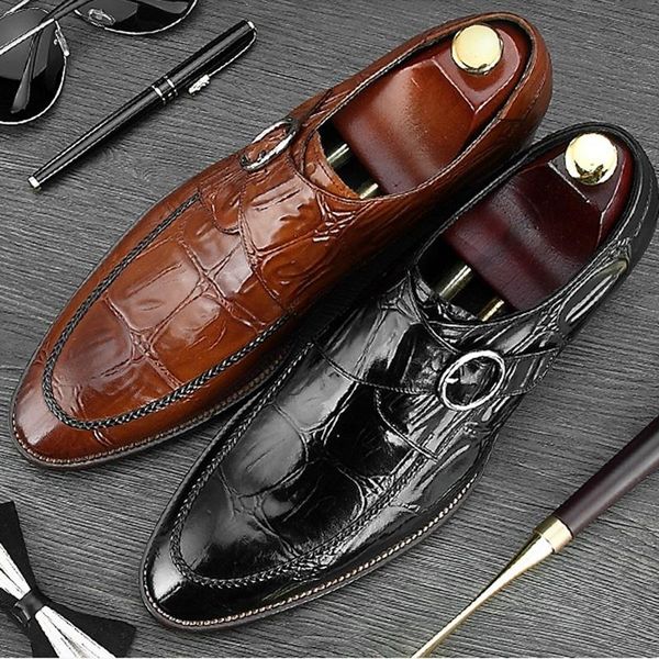 dress shoes italian pointed toe man formal monk luxury genuine leather handmade buckle strap men's wedding party footwear ne19, Black
dress shoes italian pointed toe man formal monk luxury genuine leather handmade buckle strap men's wedding party footwear ne19, Black