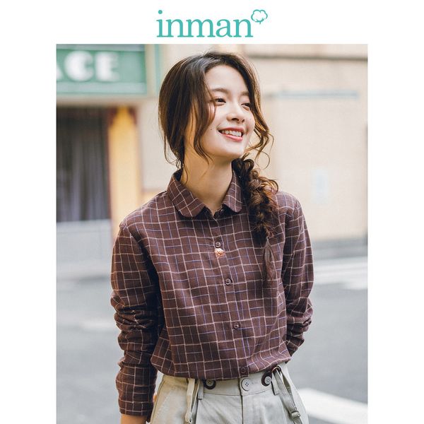 Women's Blouses & Shirts INMAN Spring Autumn 100%Cotton Retro Plaid Turn Down Collar Slim Literary Elegant All Matched Women Blouse TSV3, White
Women's Blouses & Shirts INMAN Spring Autumn 100%Cotton Retro Plaid Turn Down Collar Slim Literary Elegant All Matched Women Blouse TSV3, White