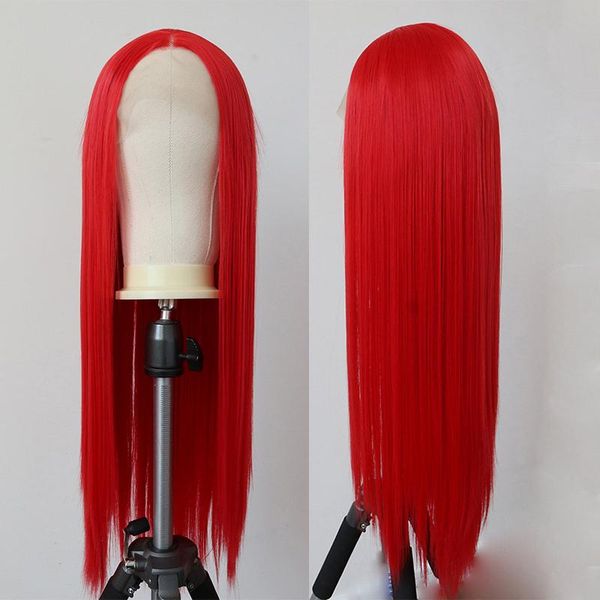 synthetic wigs red lace front heat resistant fiber hair straight wig for women middle part cosplay, Black
synthetic wigs red lace front heat resistant fiber hair straight wig for women middle part cosplay, Black