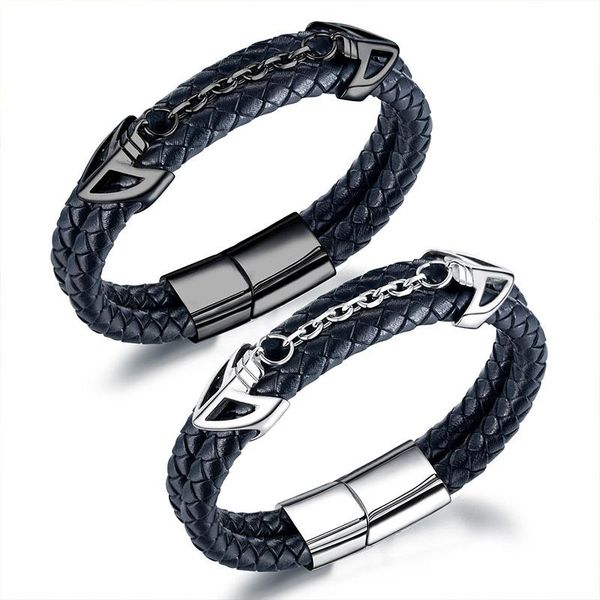 leather bracelet men's fashion hip hop black snap button jewelry magnetic buckle men gifts for man accessories charm bracelets, Golden;silver
leather bracelet men's fashion hip hop black snap button jewelry magnetic buckle men gifts for man accessories charm bracelets, Golden;silver