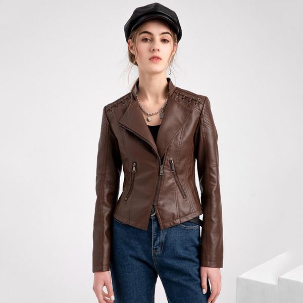 women's leather & faux 2021 turn-down collar pu jackets women motorcycle jacket black pink red biker slim autumn coat punk outerwear
women's leather & faux 2021 turn-down collar pu jackets women motorcycle jacket black pink red biker slim autumn coat punk outerwear