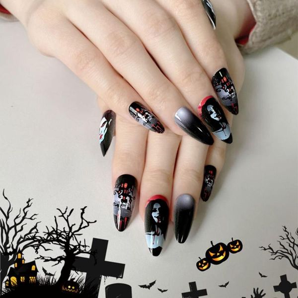 false nails 24 pcs medium-long halloween almond glossy fake full cover nail tips press on detachable manicure tool, Red;gold
false nails 24 pcs medium-long halloween almond glossy fake full cover nail tips press on detachable manicure tool, Red;gold