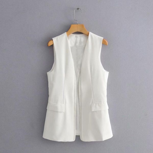 women's vests 2021 summer solid color vest coat korean fashion sleeveless spliced open stitch temperament style white women, Black;white
women's vests 2021 summer solid color vest coat korean fashion sleeveless spliced open stitch temperament style white women, Black;white