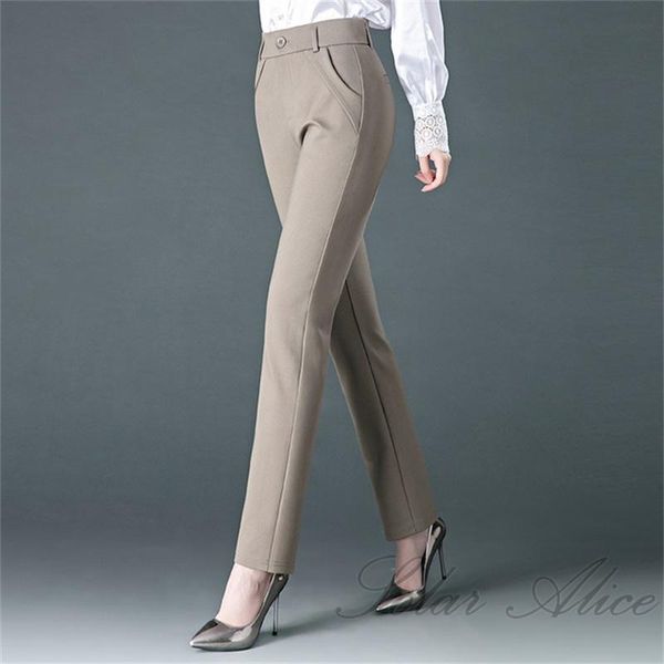 women's spring and autumn high-waist straight-leg casual pants elastic young middle-aged occupations & capris, Black;white
women's spring and autumn high-waist straight-leg casual pants elastic young middle-aged occupations & capris, Black;white