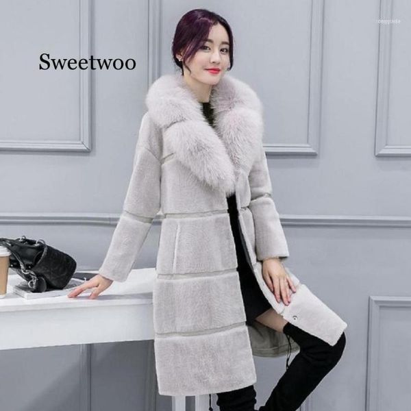 women's fur & faux winter coat warm sheep shears jacket imitation collar oversize outwear1, Black
women's fur & faux winter coat warm sheep shears jacket imitation collar oversize outwear1, Black