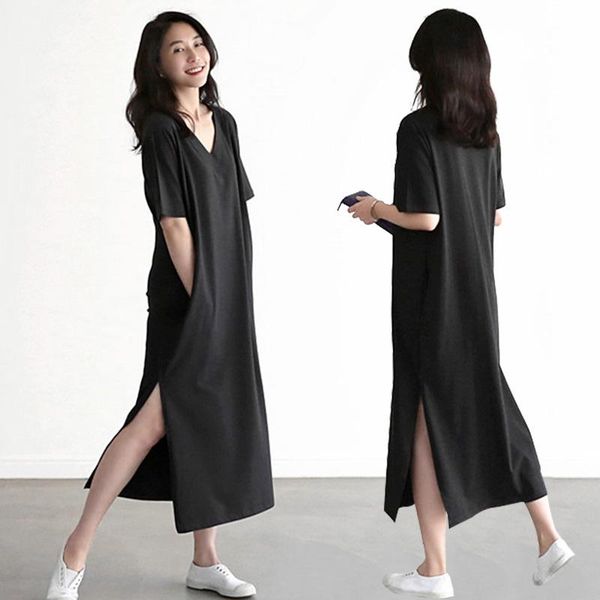summer short sleeve nightgown sleepwear women long modal nightdress casual soft bathrobe gown split home dress negligee women's, Black;red
summer short sleeve nightgown sleepwear women long modal nightdress casual soft bathrobe gown split home dress negligee women's, Black;red