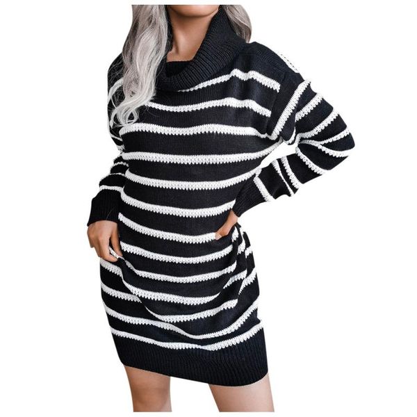 casual dresses women's turtleneck long sleeve loose chunky stripe printing pullover sweater knitted mini dress vestidos elegantes para, Black;gray
casual dresses women's turtleneck long sleeve loose chunky stripe printing pullover sweater knitted mini dress vestidos elegantes para, Black;gray