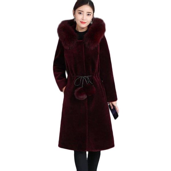 women's fur & faux women long mink velvet jacket autumn winter hooded overcoat plus size thick warm coat, Black
women's fur & faux women long mink velvet jacket autumn winter hooded overcoat plus size thick warm coat, Black