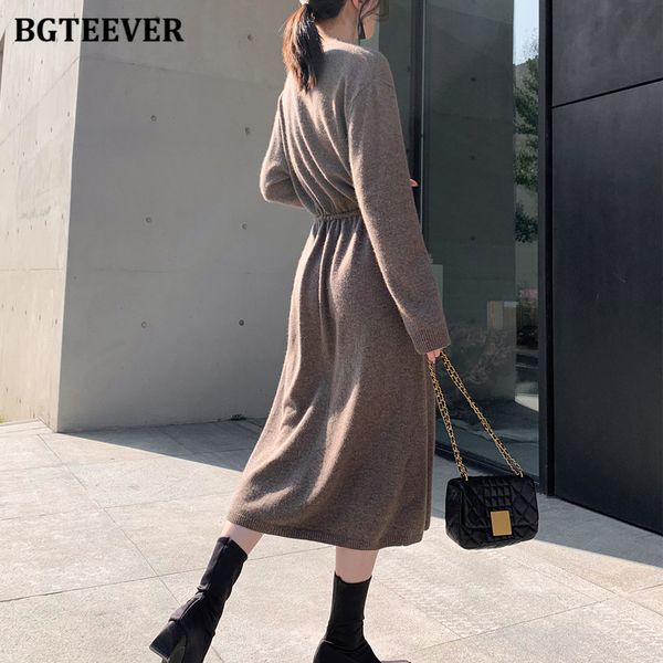 bgteever vintage women knitted dress autumn winter brief v-neck warm drawstring lace-up loose midi female sweater dress 2021, Black;gray
bgteever vintage women knitted dress autumn winter brief v-neck warm drawstring lace-up loose midi female sweater dress 2021, Black;gray