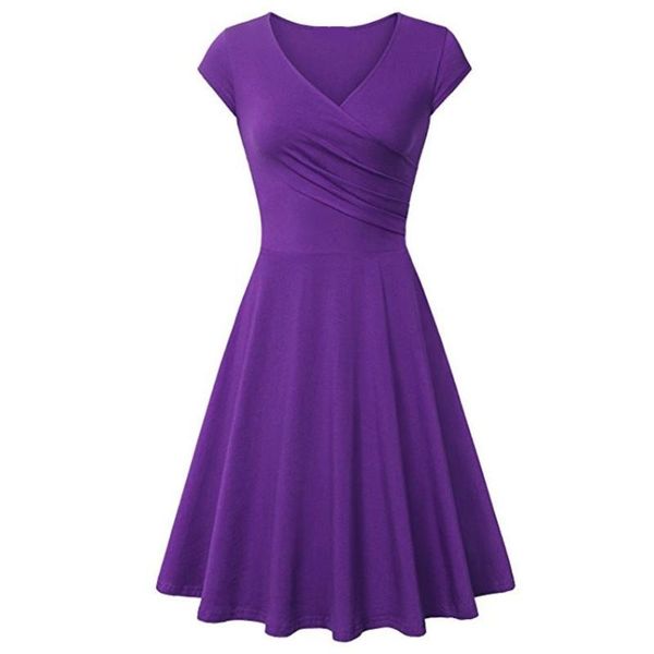 casual dresses fashion elegant dress women solid color v neck short sleeve plated swing party banquet, Black;gray
casual dresses fashion elegant dress women solid color v neck short sleeve plated swing party banquet, Black;gray