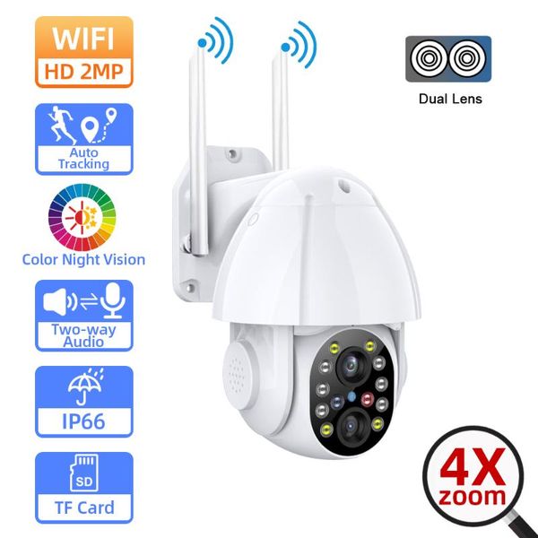 cameras hd 1080p dual-lens ptz wifi ip camera outdoor auto tracking 4x digital zoom two way audio 2mp home security surveillance
cameras hd 1080p dual-lens ptz wifi ip camera outdoor auto tracking 4x digital zoom two way audio 2mp home security surveillance