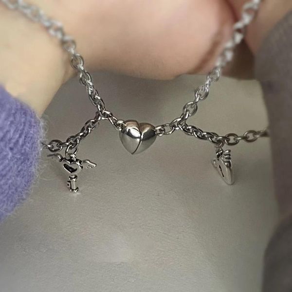 link, chain 2pcs/set magnet couple bracelets heart attraction bracelet stainless steel charm jewelry gifts magnetic love, Black
link, chain 2pcs/set magnet couple bracelets heart attraction bracelet stainless steel charm jewelry gifts magnetic love, Black