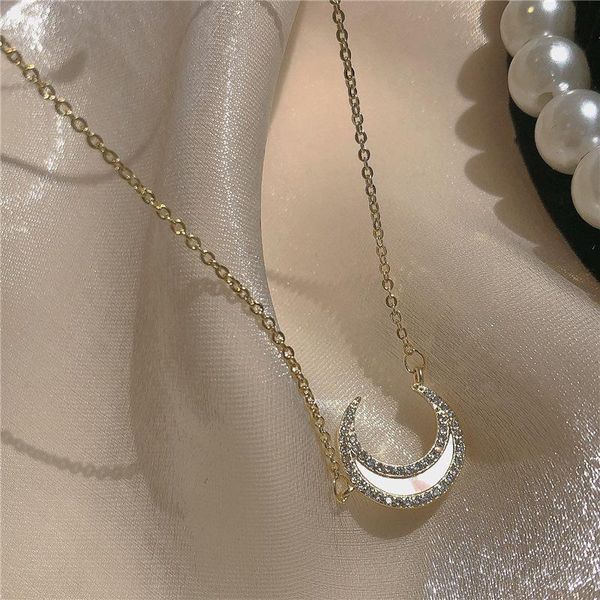 chains super fairy zircon moon necklace ins niche design flash high sense of light luxury 2021 girls clavicle chain, Silver
chains super fairy zircon moon necklace ins niche design flash high sense of light luxury 2021 girls clavicle chain, Silver