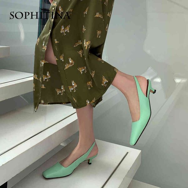 sophitina genuine leather solid color women's sandals low-heeled square-toe elegant shoes back straps summer ladies shoes ao774 210513, Black
sophitina genuine leather solid color women's sandals low-heeled square-toe elegant shoes back straps summer ladies shoes ao774 210513, Black