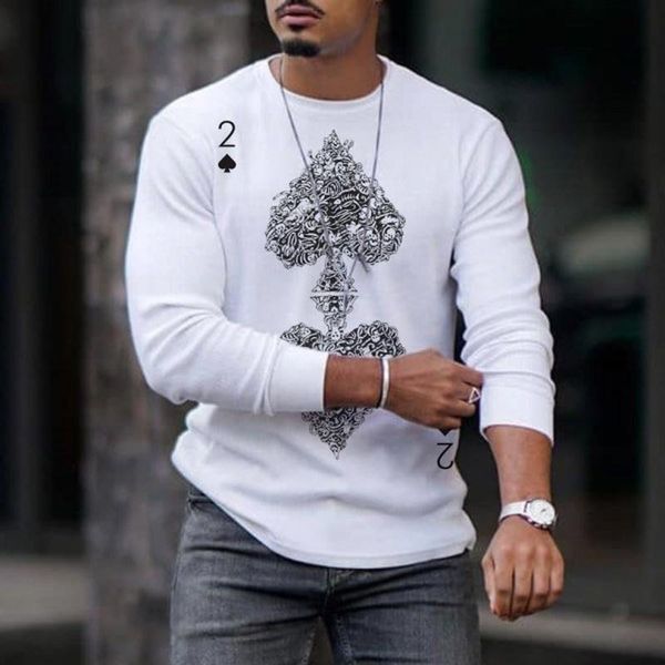 men's t-shirts t shirt men poker print long sleeve tshirts mens clothing autumn fashion streetwear casual solid round neck loose haraju, White;black
men's t-shirts t shirt men poker print long sleeve tshirts mens clothing autumn fashion streetwear casual solid round neck loose haraju, White;black