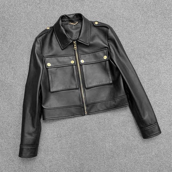 women's jackets spring autumn sheep real leather casual clothing upper jacket c562, Black;brown
women's jackets spring autumn sheep real leather casual clothing upper jacket c562, Black;brown