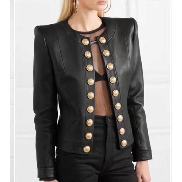 cosmicchic 2021 women sheepskin black jacket gold button genuine leather female sheep lion short coat women's jackets, Black;brown
cosmicchic 2021 women sheepskin black jacket gold button genuine leather female sheep lion short coat women's jackets, Black;brown