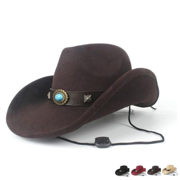 cloches 2021 breezer hat women men wool hollow western cowboy roll-up brim gentleman outblack sombrero hombre jazz cap wind rope, Blue;gray
cloches 2021 breezer hat women men wool hollow western cowboy roll-up brim gentleman outblack sombrero hombre jazz cap wind rope, Blue;gray