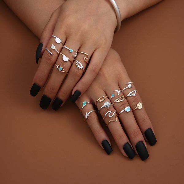 cluster rings 20 pc fashion ring jewelry accessories moon wave arrows starfish eye set hip punk club pub beach women finger, Golden;silver
cluster rings 20 pc fashion ring jewelry accessories moon wave arrows starfish eye set hip punk club pub beach women finger, Golden;silver