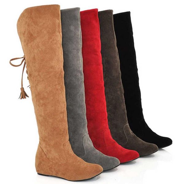 boots foot winter large size knee women's high, Black 
boots foot winter large size knee women's high, Black