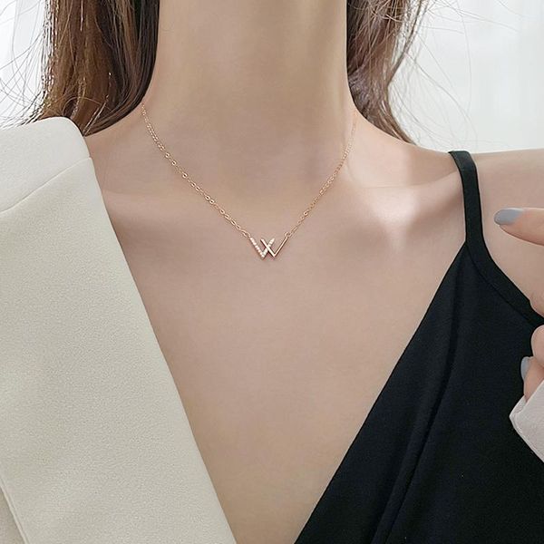 pendant necklaces xiaoboacc letter w for women korean fashion temperament gold-plated choker chain jewelry wedding accessories, Silver
pendant necklaces xiaoboacc letter w for women korean fashion temperament gold-plated choker chain jewelry wedding accessories, Silver