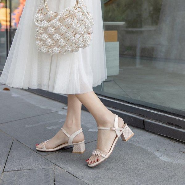 thick heel sandals women pearl transparent pvc shoes summer fashion open toe high white pink, Black
thick heel sandals women pearl transparent pvc shoes summer fashion open toe high white pink, Black