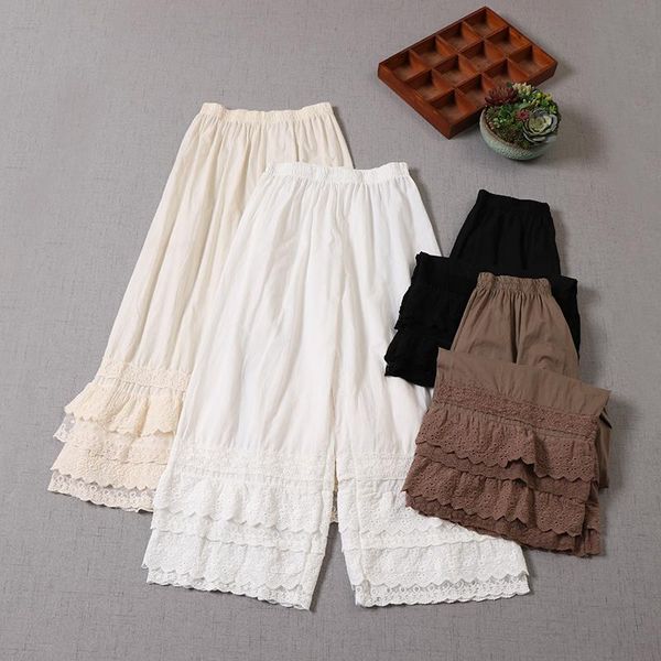 women's pants & capris women loose literary fresh elastic waist cotton linen lace wide leg, Black;white
women's pants & capris women loose literary fresh elastic waist cotton linen lace wide leg, Black;white