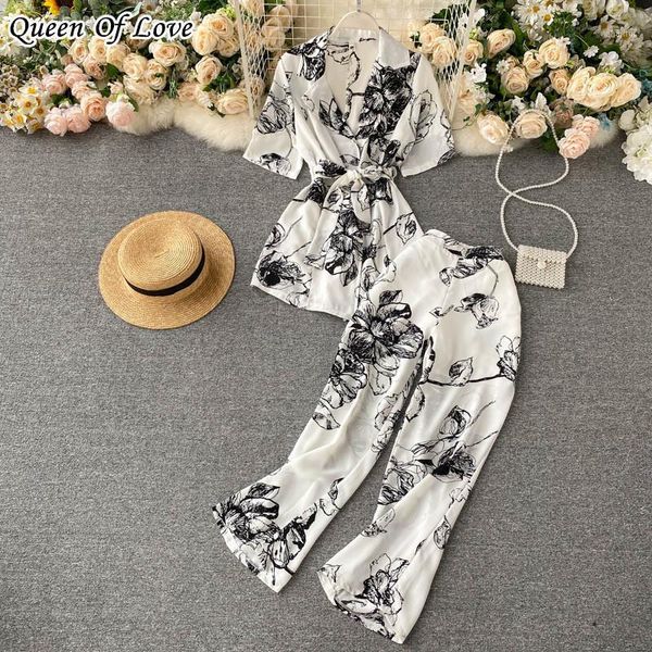 piece set women short sleeve blazer and wide leg pant suit casual 2021 summer fashion elegant lady floral print pants two dress, White
piece set women short sleeve blazer and wide leg pant suit casual 2021 summer fashion elegant lady floral print pants two dress, White