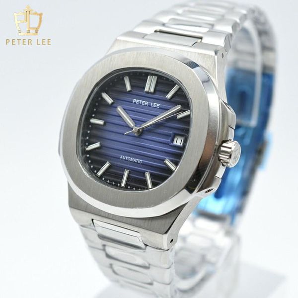 wristwatches peter lee luxury mechanical gray watch 40mm designer watches men drop day date automatic gift, Slivery;brown 
wristwatches peter lee luxury mechanical gray watch 40mm designer watches men drop day date automatic gift, Slivery;brown