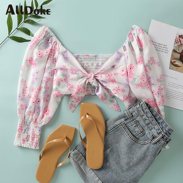 vintage floral print blouse women summer square collar long sleeve crop shirt bow ladies chiffon blouses blusa women's & shirts, White
vintage floral print blouse women summer square collar long sleeve crop shirt bow ladies chiffon blouses blusa women's & shirts, White