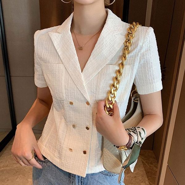 summer short-sleeved small suit women high waist v-neck fragrance double-breasted slim korea coat women's suits & blazers, White;black
summer short-sleeved small suit women high waist v-neck fragrance double-breasted slim korea coat women's suits & blazers, White;black