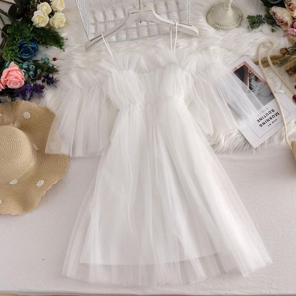 casual dresses mesh dress women kawaii korean cute ruffle woman party night boho elegant black white 2021 beach clothes, Black;gray
casual dresses mesh dress women kawaii korean cute ruffle woman party night boho elegant black white 2021 beach clothes, Black;gray