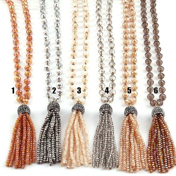 pendant necklaces fashion bohemian jewelry glass crystal rosary chain tassel, Silver
pendant necklaces fashion bohemian jewelry glass crystal rosary chain tassel, Silver