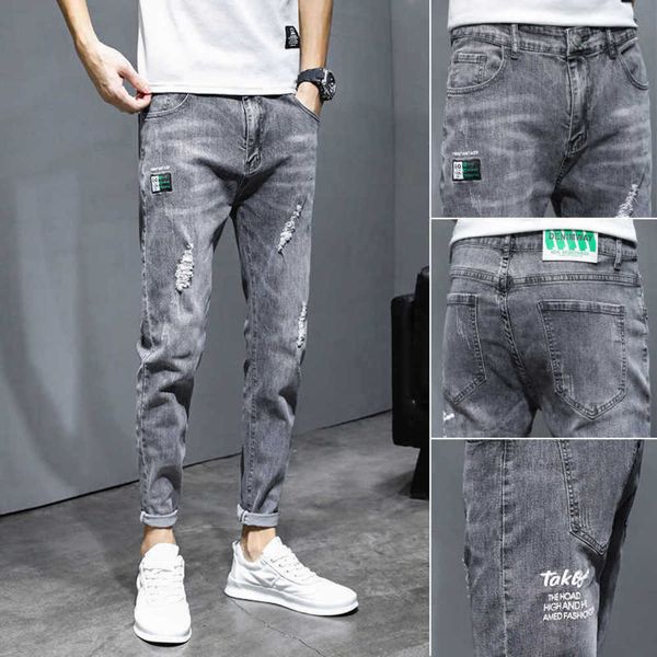 men's jeans brand 2021 spring and summer slim small feet korean fashion casual quarter versatile pants g78g, Blue
men's jeans brand 2021 spring and summer slim small feet korean fashion casual quarter versatile pants g78g, Blue