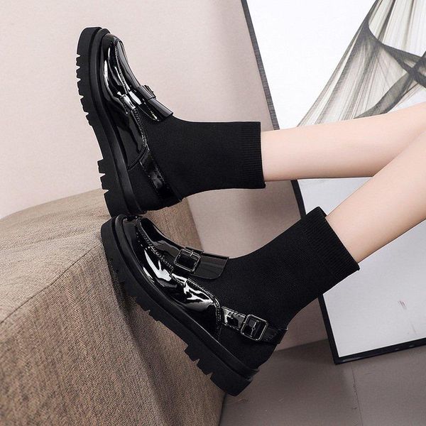 boots woman platform round toe buckle patent leather shoes casual sock drop autumn women black elastic ankle
boots woman platform round toe buckle patent leather shoes casual sock drop autumn women black elastic ankle