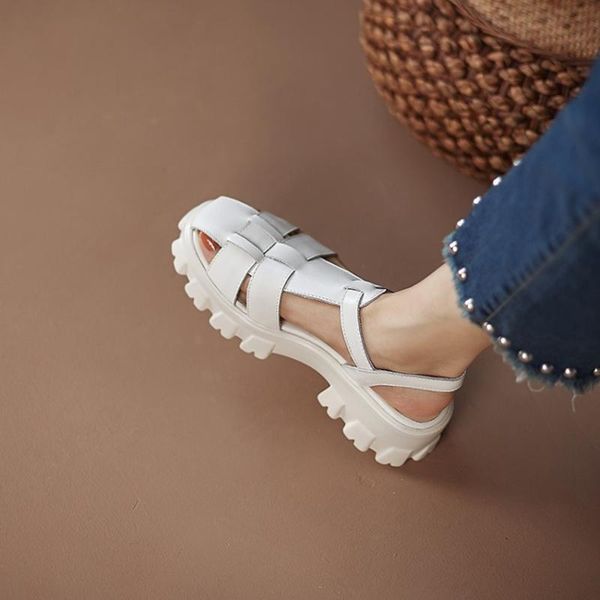 sandals arrival 2021 summer women covered toe platform shoes genuine leather wedges solid plus size 42/43 sandal, Black
sandals arrival 2021 summer women covered toe platform shoes genuine leather wedges solid plus size 42/43 sandal, Black