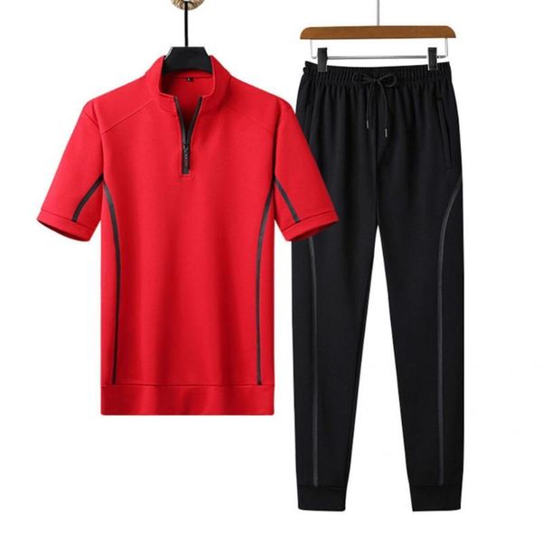 men's tracksuits fashion solid color tracksuit men casual summer t-shirt set stand collar zipper short sleeve trousers 2 piece sets men, Gray
men's tracksuits fashion solid color tracksuit men casual summer t-shirt set stand collar zipper short sleeve trousers 2 piece sets men, Gray