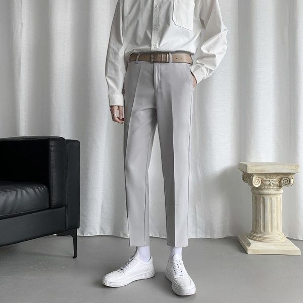 men's suits & blazers korean style suit pants slim fashion solid color business society dress men streetwear wild straight mens 2021, White;black
men's suits & blazers korean style suit pants slim fashion solid color business society dress men streetwear wild straight mens 2021, White;black