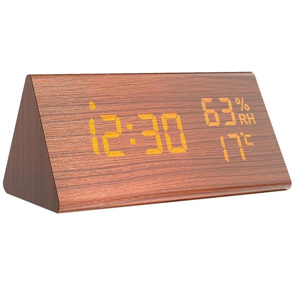 other clocks & accessories alarm clock digital, led wood, with temperature and humidity, for home, bedroom, night children 
other clocks & accessories alarm clock digital, led wood, with temperature and humidity, for home, bedroom, night children